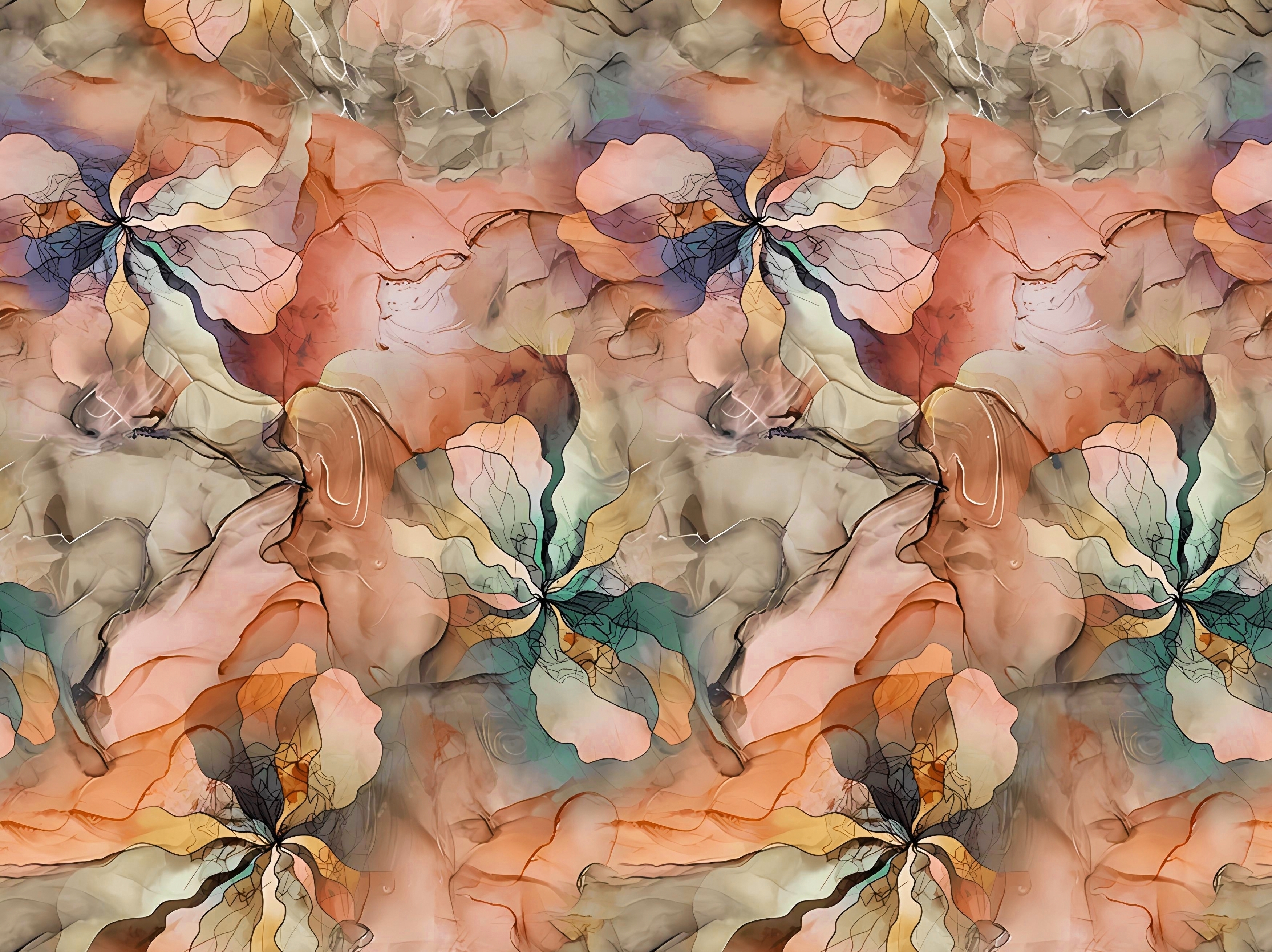 Abstract pattern with floral undertones in soft tones