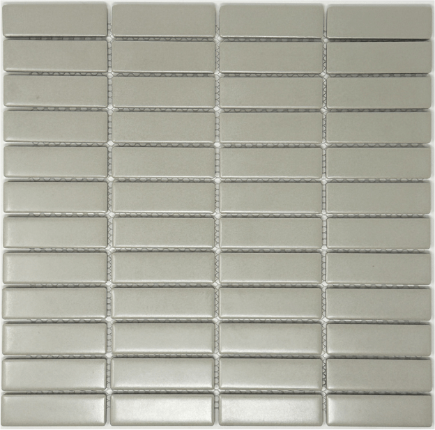 Pieces Greige Stacked 1x3 Mos Satin
