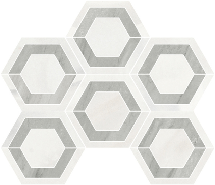 Vera Vena White Onyx Hex 4x4 Mos Lap. Int (8x11)